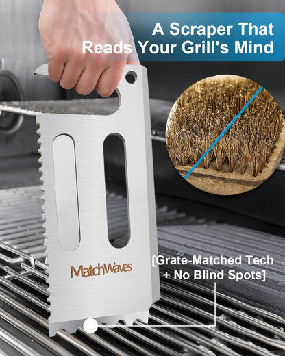 Grill Scraper for Traeger Grills, Grill Grate Cleaner - Safe Bristle-Free Grill Cleaning Tool