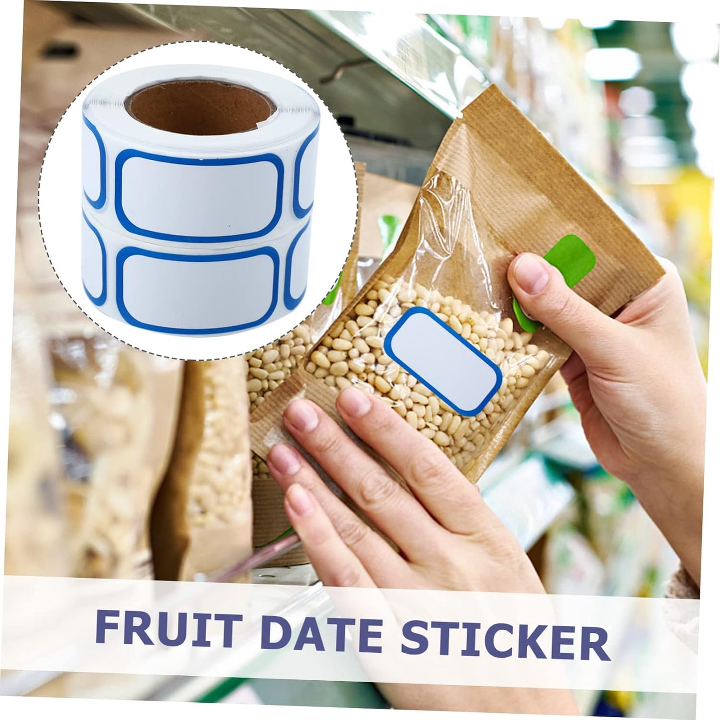 6Rolls Removable Storage Date Labels Stickers for Food Containers Easy to Write for Organizing Kitchen and Restaurant Inventory for Daily Use