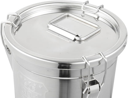 DYNAMI 12.7Gal 304 Stainless Steel Rice Storage Container,Extra Large Food Grade Canister,40-90Lbs Sealed Rice Bucket with Airtight Lid and Locking Buckle,for Rice, Flour, Grain (48L)