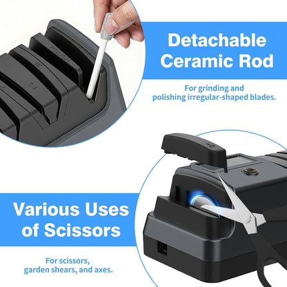 5-in-1 Electric Knife Sharpener for Kitchen Knives-Scissor Sharpener (light gold)