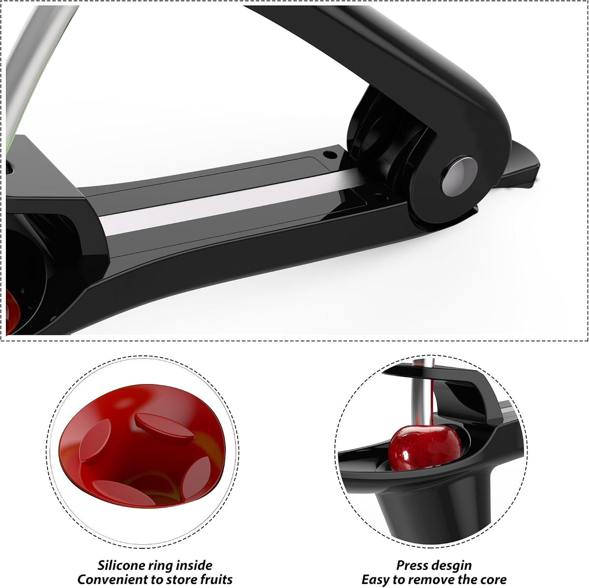Cherry Pitter - Makmzoon Multi Cherries Corer Stainless Steel Pitter Tool Making Cherry Jam - 7 Cherries