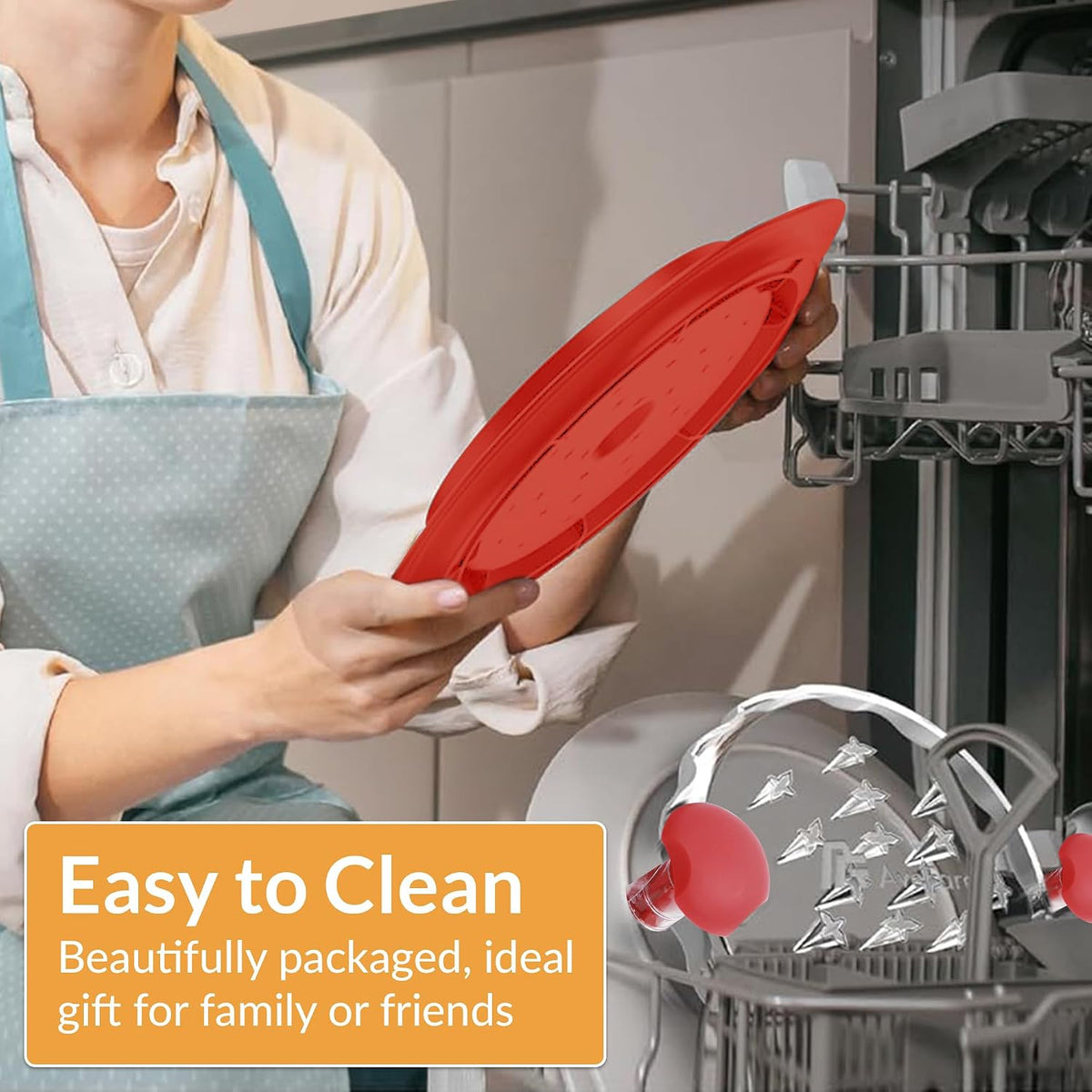 Chicken Shredder Tool Twist with Brush - 10" Large BPA-Free Meat Shredder for Effortless Shredding- Dishwasher Safe Chicken Breast Shredder with Removable Tray, Non-Slip for Pork, Beef & Chicken - Red