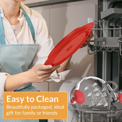Chicken Shredder Tool Twist with Brush - 10" Large BPA-Free Meat Shredder for Effortless Shredding- Dishwasher Safe Chicken Breast Shredder with Removable Tray, Non-Slip for Pork, Beef & Chicken - Red