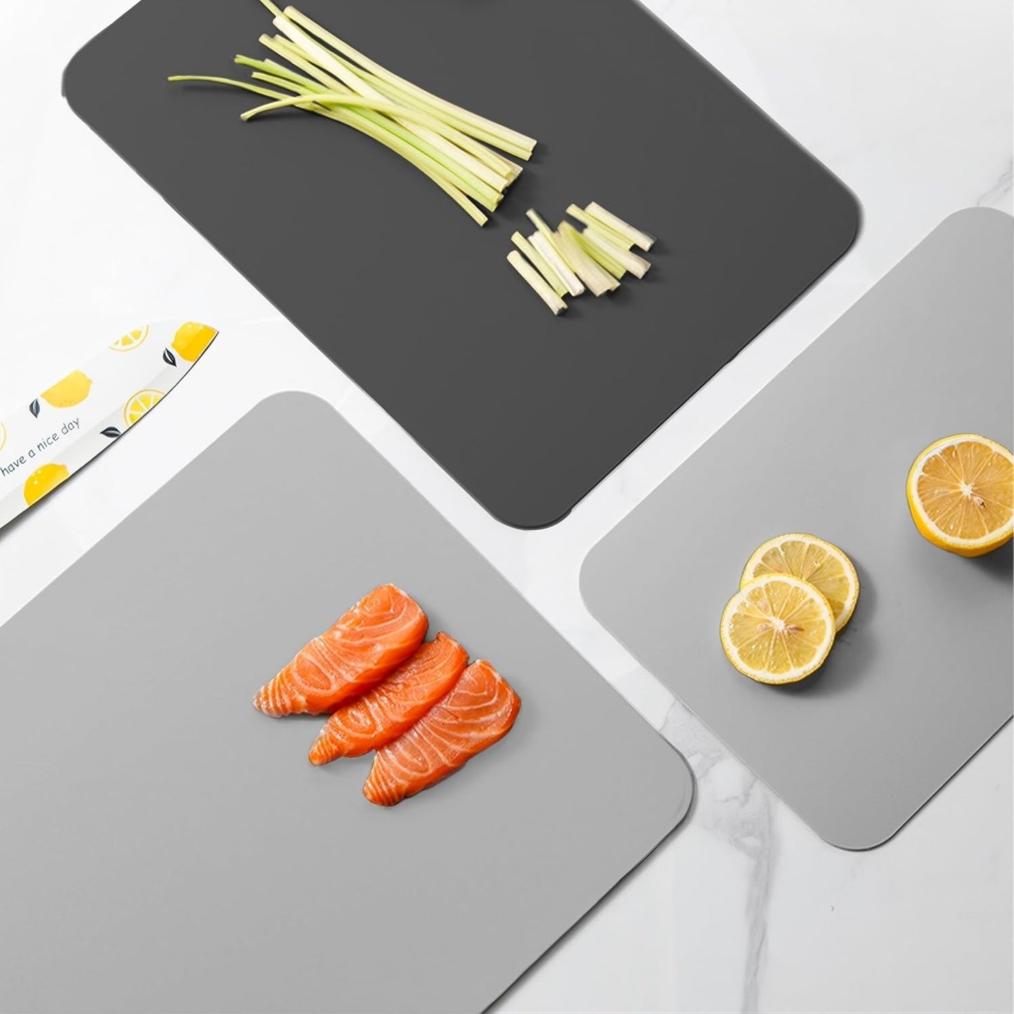 WK Flexible Plastic Cutting Mats for Kitchen Set of 3, Non Slip Cutting Mat, Thin Cutting Sheets, BPA Free, Dishwasher Safe, Multi Sizes, Multi Colors