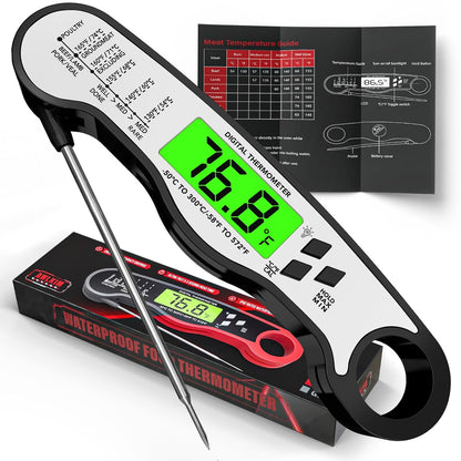 AWLKIM Meat Thermometer Digital, Instant Read Food Thermometer, Red