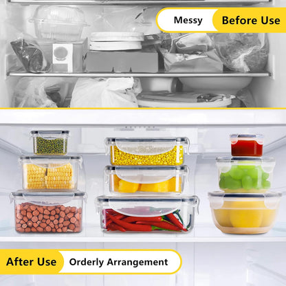 62 PCS Large Food Storage Containers with Lids Airtight (31 Lids &31 Containers) - Leakproof Meal-Prep Containers for Kitchen Storage Reusable Plastic Microwave/Dishwasher Safe with Labels & Pen