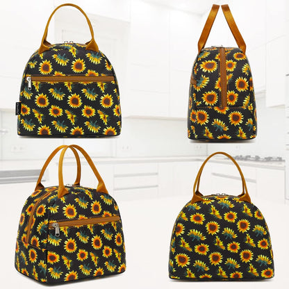FlowFly Insulated Lunch Cooler Bag - Tote Bag Organizer for Women/Men, Black - Colors A