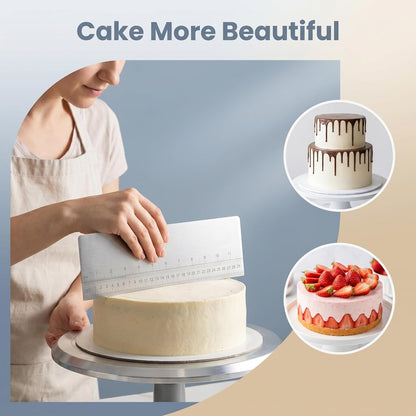 11.81 Inches Stainless Steel Cake Scraper, Leveler & Smoother for Buttercream