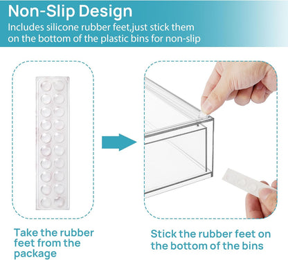 Vtopmart Stackable Storage Drawers Set of 5, Clear Plastic Organizer Bins for Baby Bottle, Beauty Supplies Storage, Ideal for Kichen Countertop, Vanity, Bathroom, Cabinet, Pantry Organization