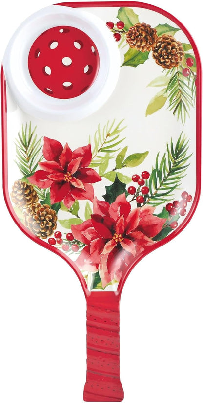 UPware Watermelon Melamine Chip and Dip Snack Tray, Summer Fruit Pickleball Paddle Shape Platter for Chips, Salsa, Fruits, and Appetizers, 15.75 x 8 Inch
