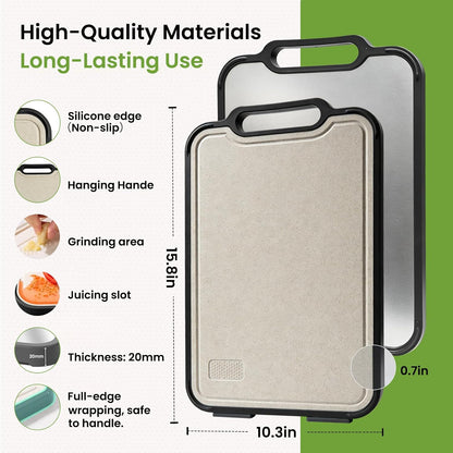 Titanium Cutting Board, Double Sided Pure Titanium Chopping Board, 16”×10”