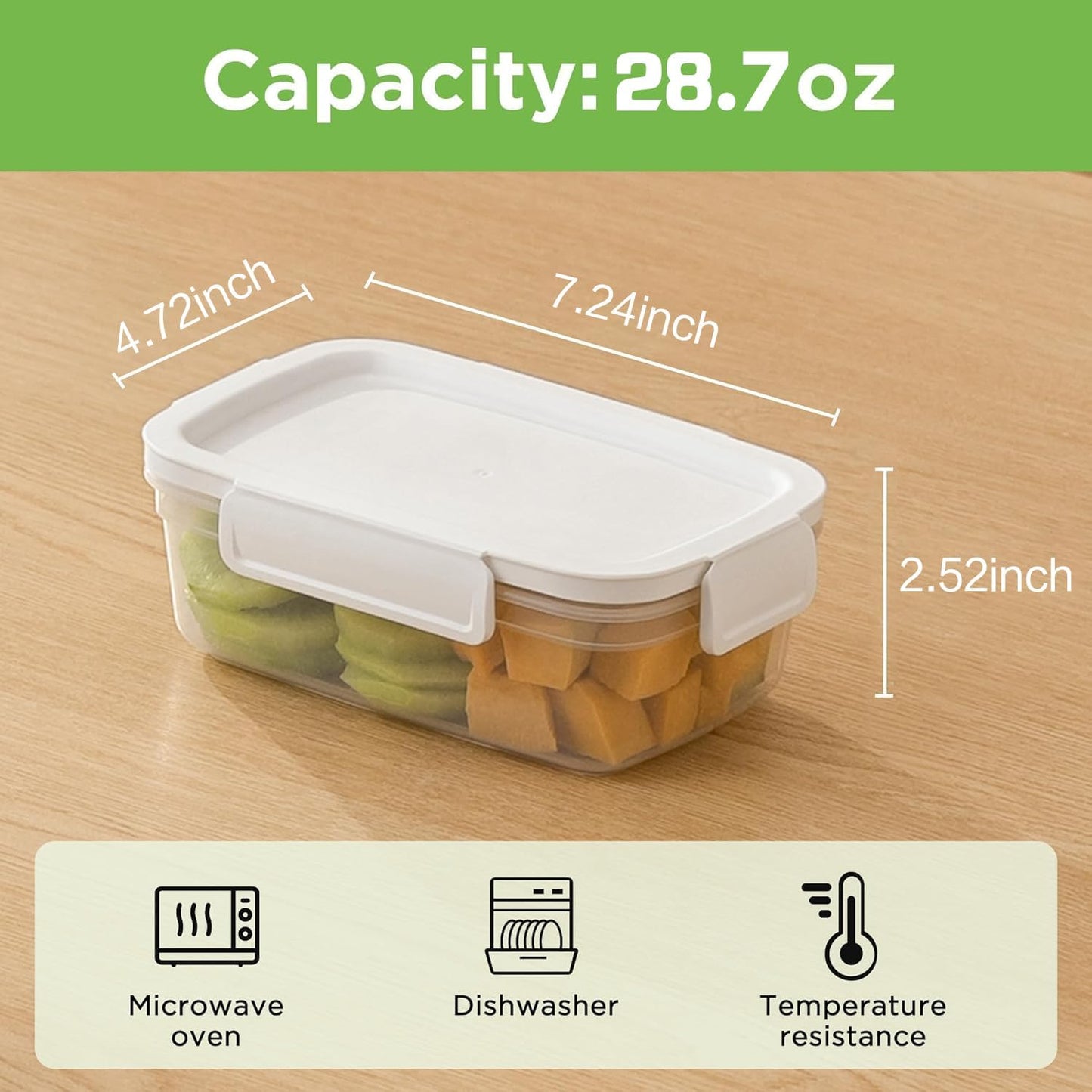 10-Pack Food Storage Containers with Airtight Leakproof Lids, BPA-Free Meal Prep Containers for Microwave/Dishwasher/Freezer, Green, 47.3oz Each