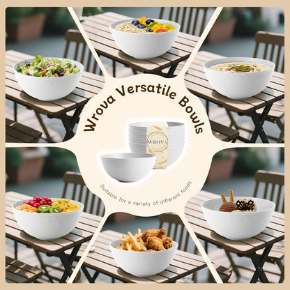 Wrova Wheat Straw Bowls for Kitchen set of 6,Anti-Scald Thick Soup Bowls 40oz,Microwave and Dishwasher Safe Bowl Sets, Unbreakable Cereal Bowl Sets. Vibrant Series