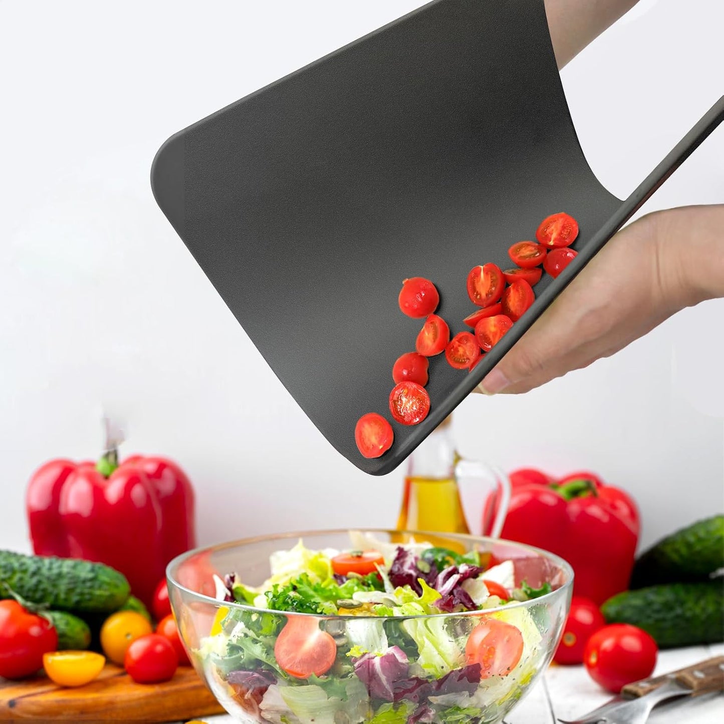 ZVP Thick Silicone TPU Cutting Board Mats for Kitchen, Flexible Rubber Cutting Boards, Anti-Slip Cutting Mats, Semicircle Chopping Board, BPA Free Dishwasher Safe, 2 Pieces