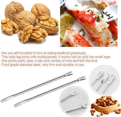10PCS Crab Nut Crackers and Seafood Tools,Stainless Steel Lobster Crackers