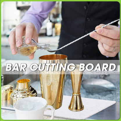 Lounsweer 2 Pcs Small Cutting Board for Kitchen Mini Plastic Cutting Board Set Bar Dishwasher Safe Granite Color Food for Camping Food Fruits Prep Vegetables Easy Grip(6" x 10",White)