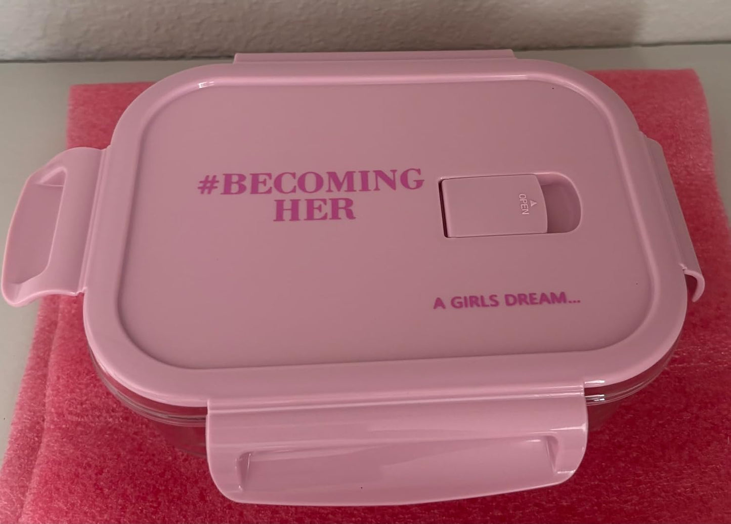 [10 Pack] Pink Glass Meal Prep Containers with Airtight Lids, Microwave, Oven, Freezer/Fridge and Dishwasher Safe, BPA-Free, Motivational #BecomingHer, A Girls' Dream, 640ml and 1040ml