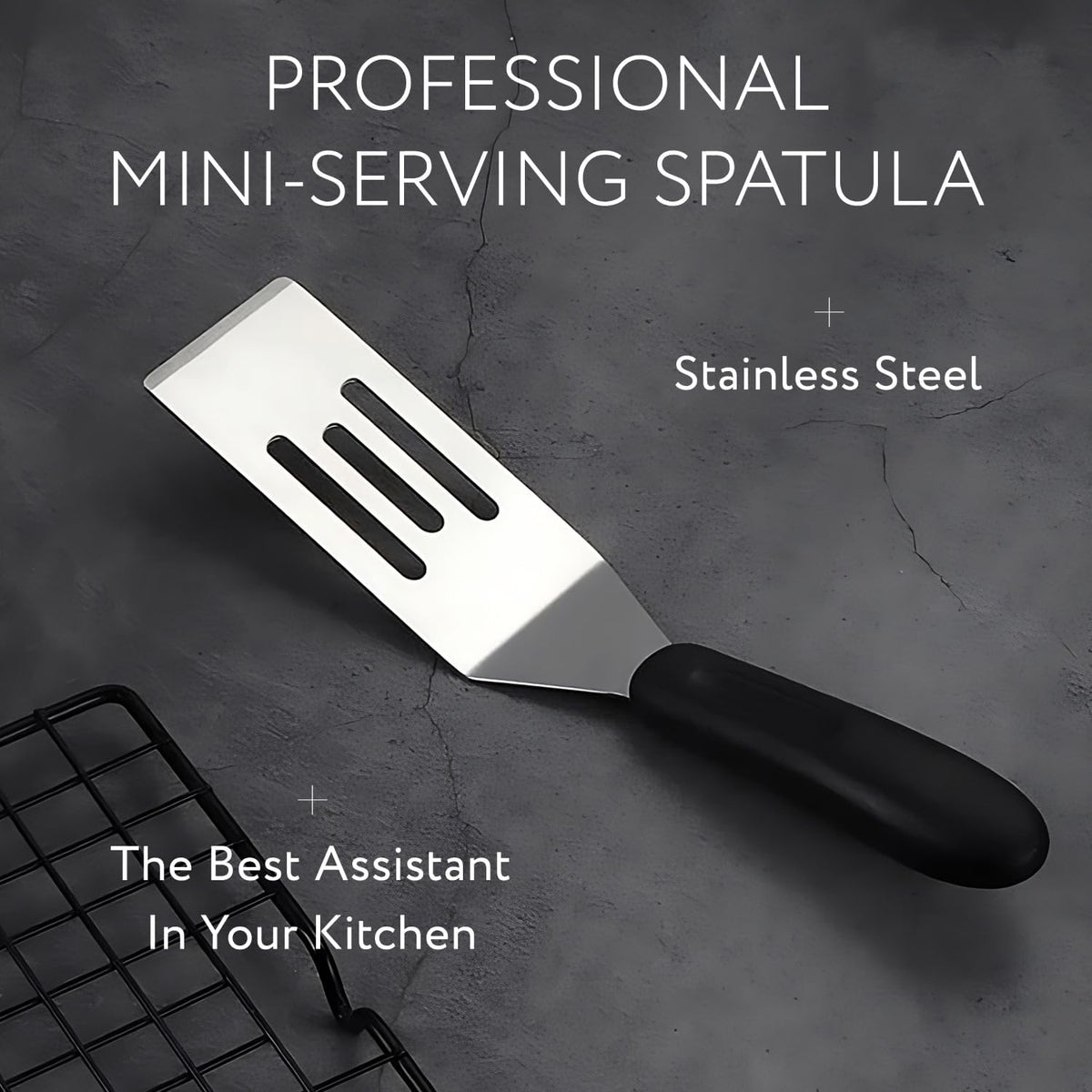 Small Spatula | Mini Stainless Steel Turner For Kitchen Use | Mini Metal Utensil For Cooking Brownie, Cookie, Lasagna and More | Pie Server Lifter | Cake & Pancakes Serving Spatulas