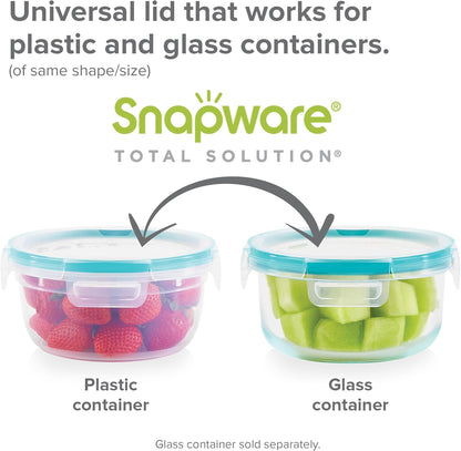 Snapware Plastic Total Solutions (5-Pack, 3 Cup) Food Storage Containers Set, Airtight & Leakproof Plastic Locking BPA-Free Lids Tupperware, Freezer Dishwasher Microwave Safe