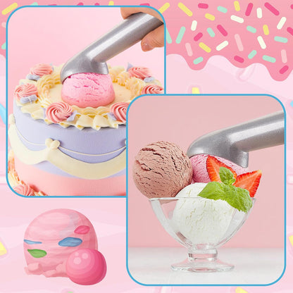Gejoy Ice Cream Scoop Set, Ice Cream Scoops 7 Inch, Silver