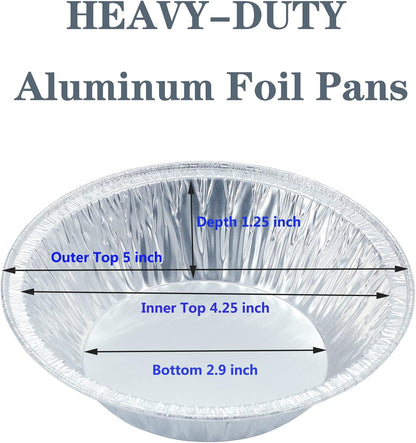 Waytiffer (Pie Pans 5 inch,Mini Pie Tins HEAVY-DUTY Disposable Aluminum Foil Tart,pie Pans for Baking Personal Mini Pies, Easily Stack & Store, Freeze & Reheat