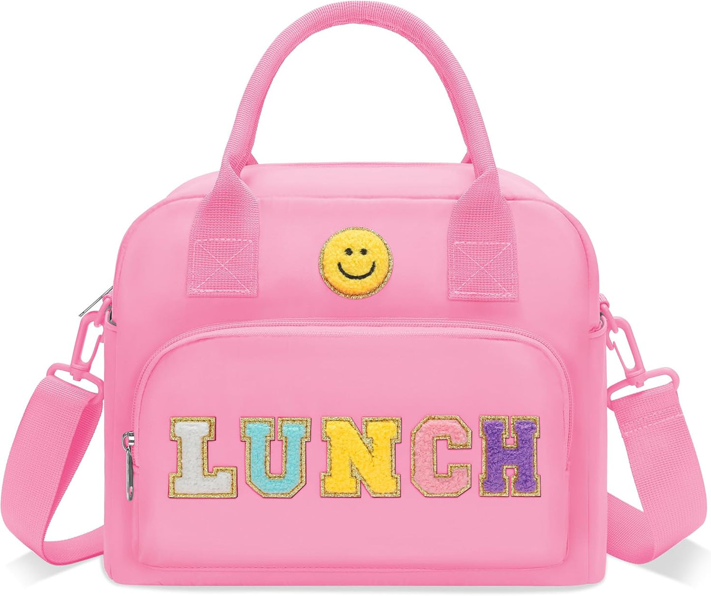 RLGPBON Insulated Lunch Bag Teen Girls, Preppy Lunch Box Large Insulated Lunch Bag Reusable Lunch Tote Bag, Preppy LunchBag for Girls School Travel Picnic