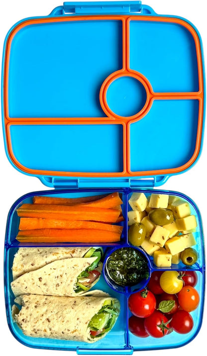 Yumbox Go Leakproof Bento Lunch Box, 5 Compartments, Charcoal Gray | Deep Portioned Tray | Removable Silicone Gasket | Lightweight Construction | Fits Most Lunch Bags | Easy-Clean Design