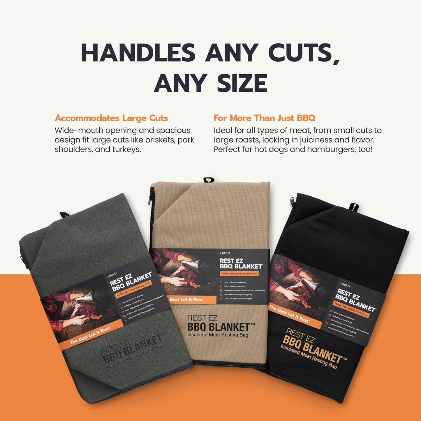 Rest EZ BBQ Blanket® - Insulated Meat Resting Bag for Moisture Retention and Tender BBQ - Heavy-Duty with Wide Mouth Design for Briskets, Pork Shoulders, Steaks