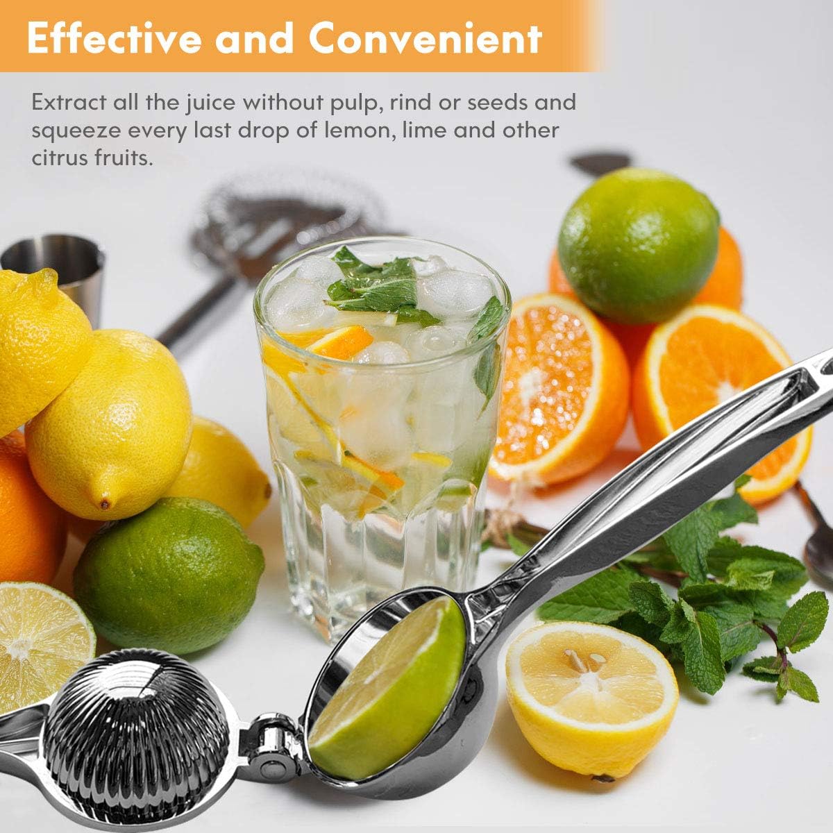 8.7" Lemon Squeezer Combo, Manual Citrus Juicer for Limes & Lemons