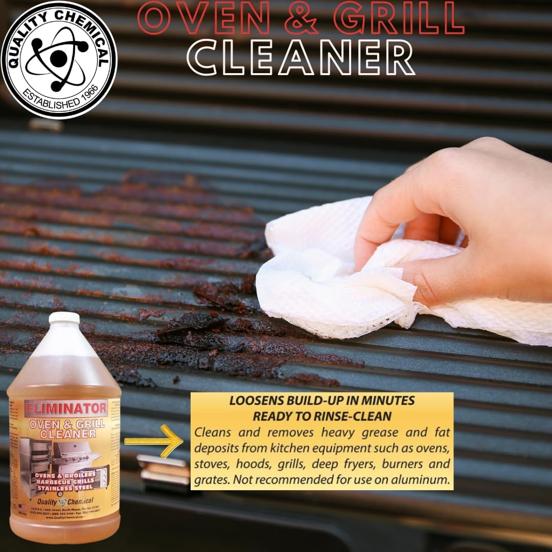 Quality Chemical Oven & Grill Cleaner - Heavy-Duty - Fast Acting & Easy to Use - Degreaser 128 oz (Pack of 1)
