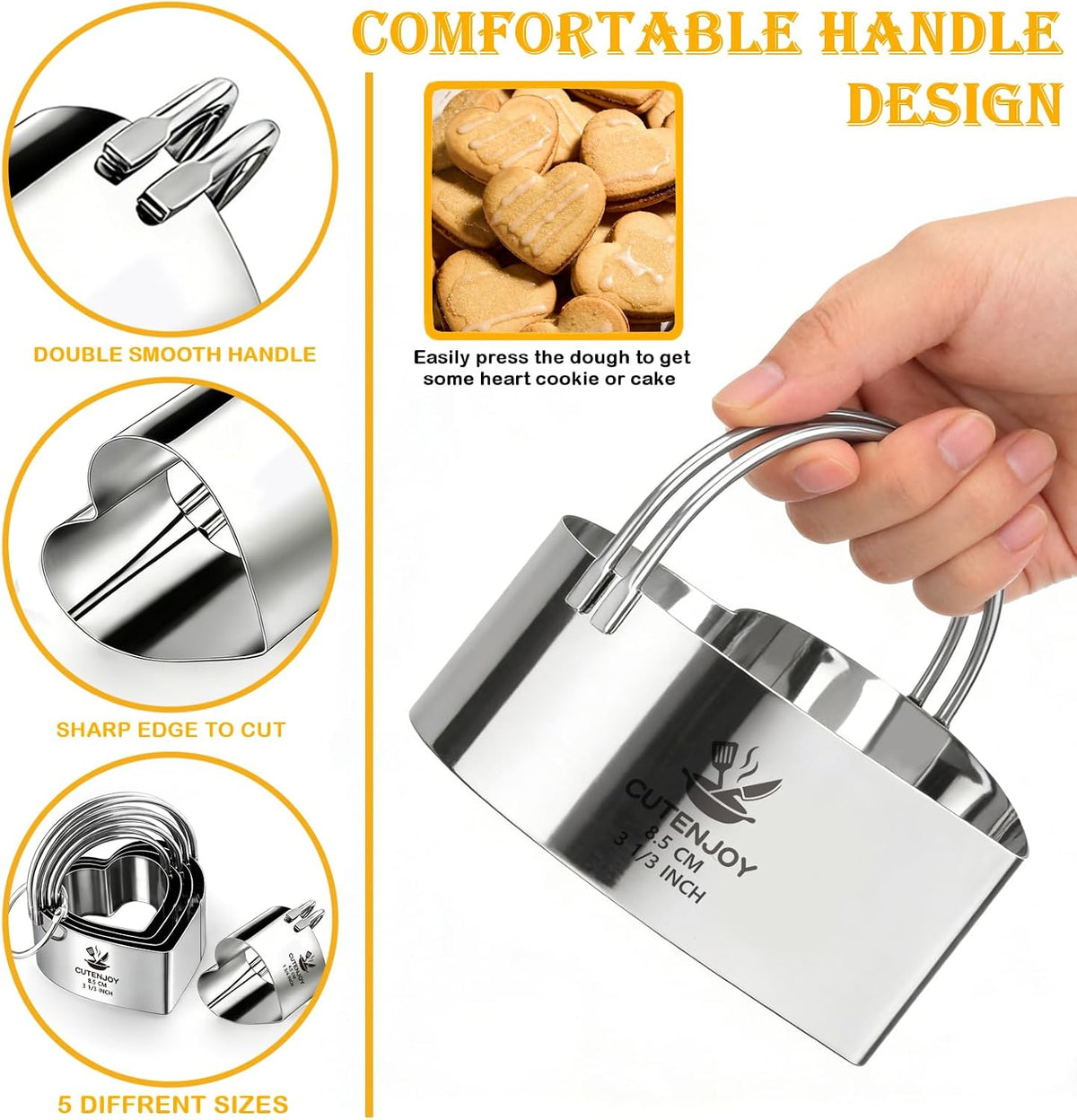 Round Cookie Cutters (2, 3, 3.5, 4, 5, 6 Inch) Biscuit Cutter Set