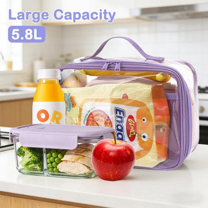 FlowFly Kids Lunch box Insulated Soft Bag Mini Cooler Back to School Thermal Meal Tote Kit for Girls, Boys, Black