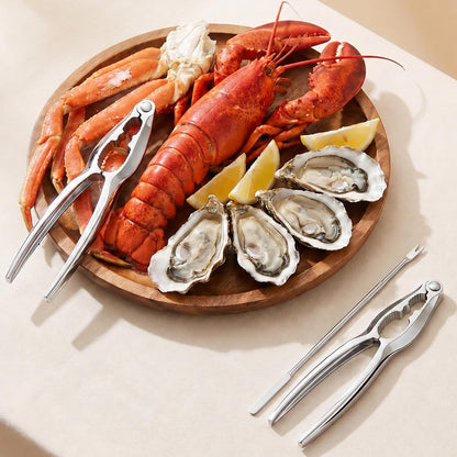 24 Pcs Crab Crackers And Tools Set, 12 Crab Leg Cracker Tool With 12 Stainless Steel Forks, Heavy Duty Seafood Nut Crackers For Lobster, Shrimp, Seafood Boil Party Supplies, Dishwasher Safe