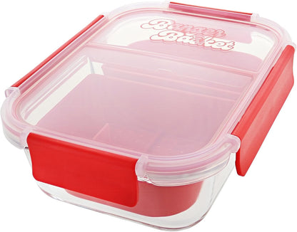 Two Compartment Borosilicate Glass Container Cleaning Tool with Sealable Lid (Full Melt Sand)