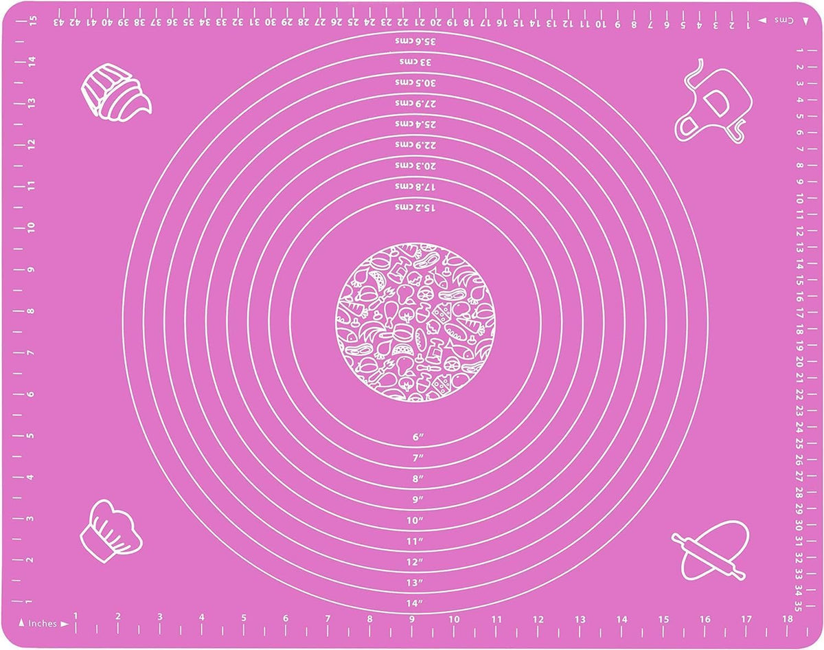 Silicone Baking Mat for Rolling Out Pastry Dough, 20 x 16 Inches, Pink