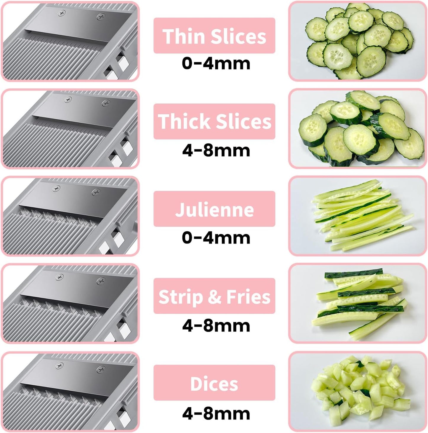 Jonscook All-in-1 Update Safe Mandoline Slicer for Kitchen, Food Chopper with Container, Thickness Adjustable Vegetable Chopper, Potato French Fry Cutter Tomato Apple Slicer Onion (BlackKnight)