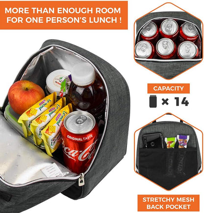 opux Lunch Box for Girls Boys Kids, Insulated Leakproof Lunch Bag, Reusable Teen Lunch Boxes for School, Medium Large lunchbox for Women Men Adult for Work with Front Back Pocket (Purple)