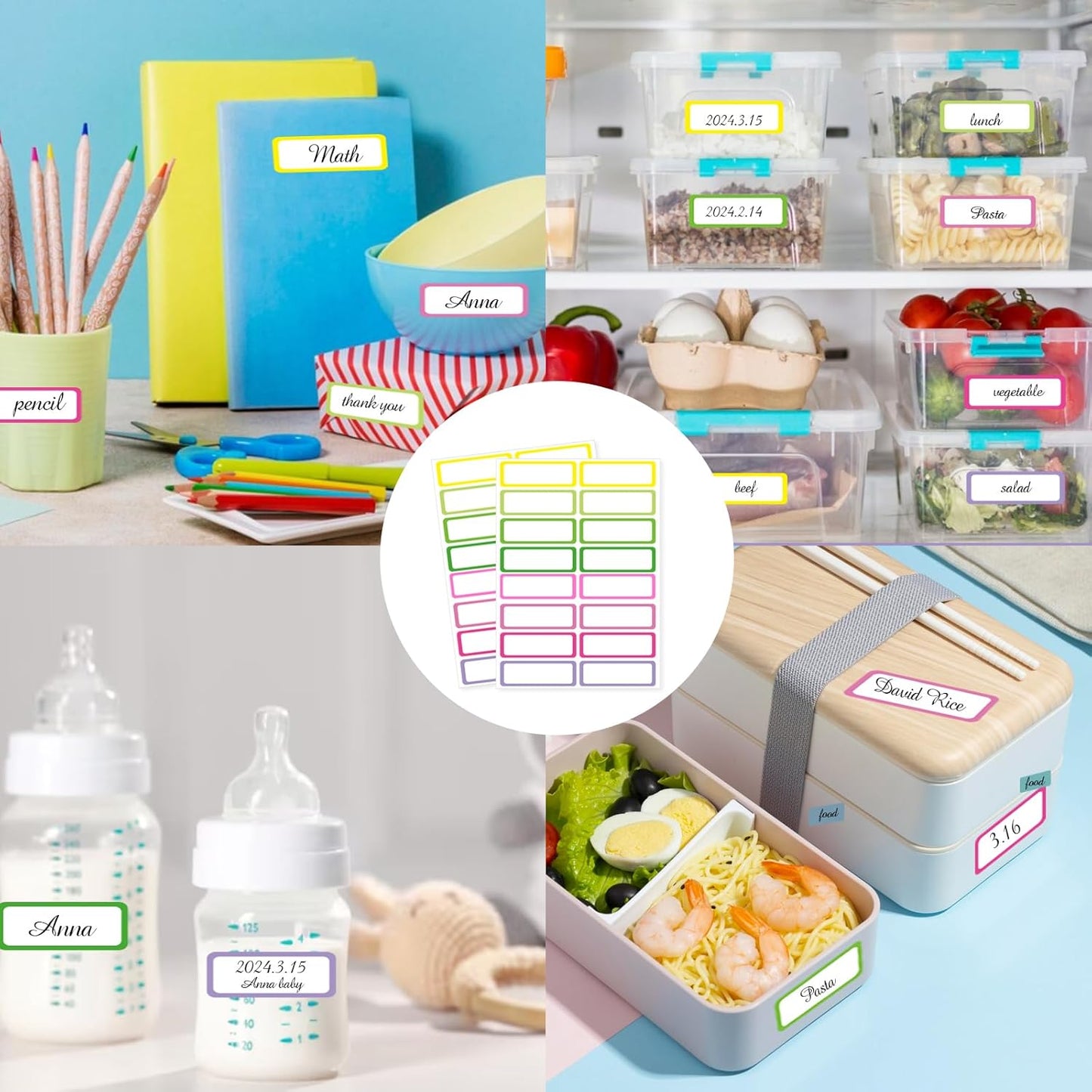 Removable Freezer Labels Stickers, 1 x 3 Inch Blank Removable Freezer Labels Food Storage Stickers, Date Label Waterproof Oil Resistant Easy Clean No Residue- 250 Sheets