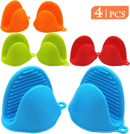 NEPAK 4 Pairs Silicone Cooking Pinch Grips Oven Mitts Potholder for Kitchen Cooking & Baking