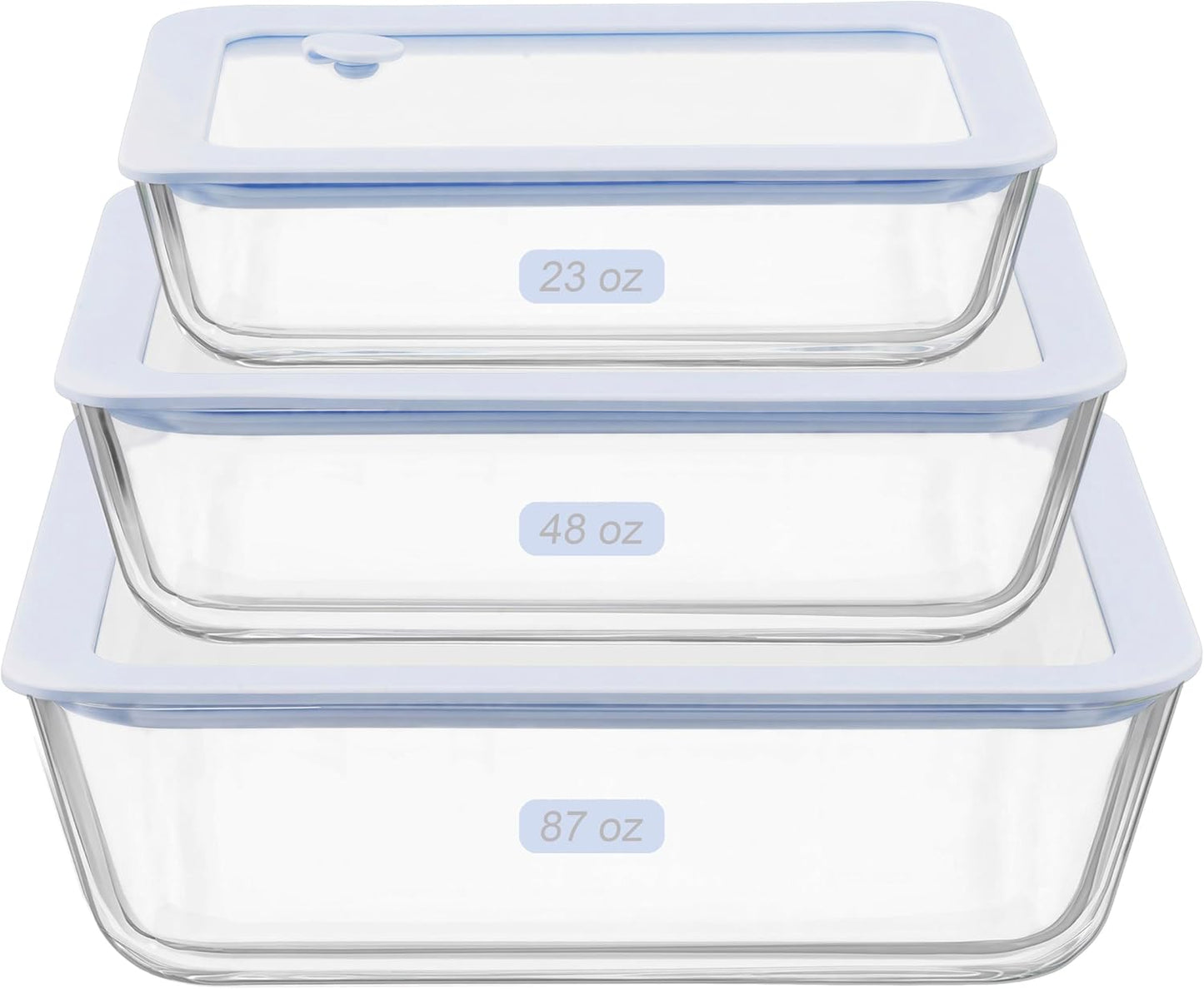 Urban Green Glass Food Container Set with Glass Lid, 5 Pack, Meal Prep Containers with Silicone Framed Airtight Lid, Leakproof, 100% Plastic Free