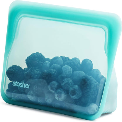 Stasher Premium Reusable Silicone Food Storage Bags, 2-Pack, Clear