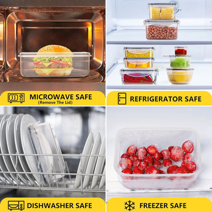 62 PCS Large Food Storage Containers with Lids Airtight (31 Lids &31 Containers) - Leakproof Meal-Prep Containers for Kitchen Storage Reusable Plastic Microwave/Dishwasher Safe with Labels & Pen