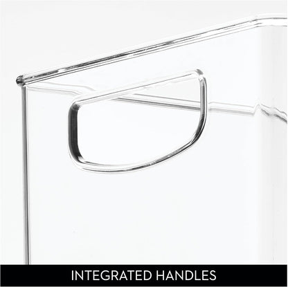iDesign Stackable Clear Plastic Bin, 4-Pack | Kitchen Organizers and Storage, For Fridge and Pantry
