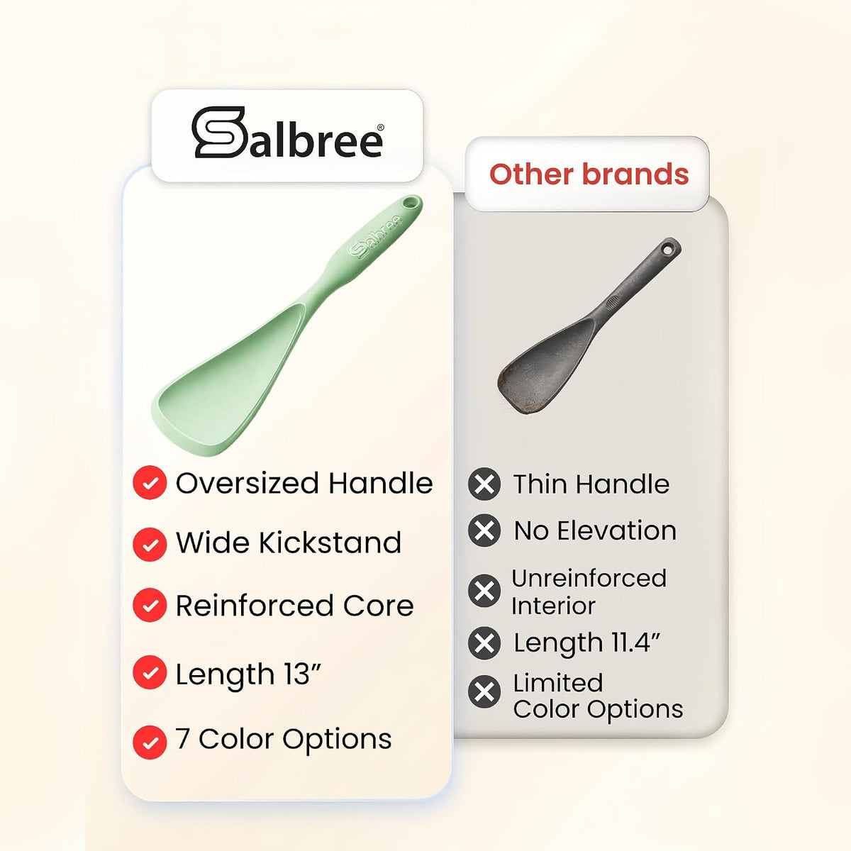 Salbree Seamless Silicone Spatula Spoon Multifunction Scoop Kitchen Spoon