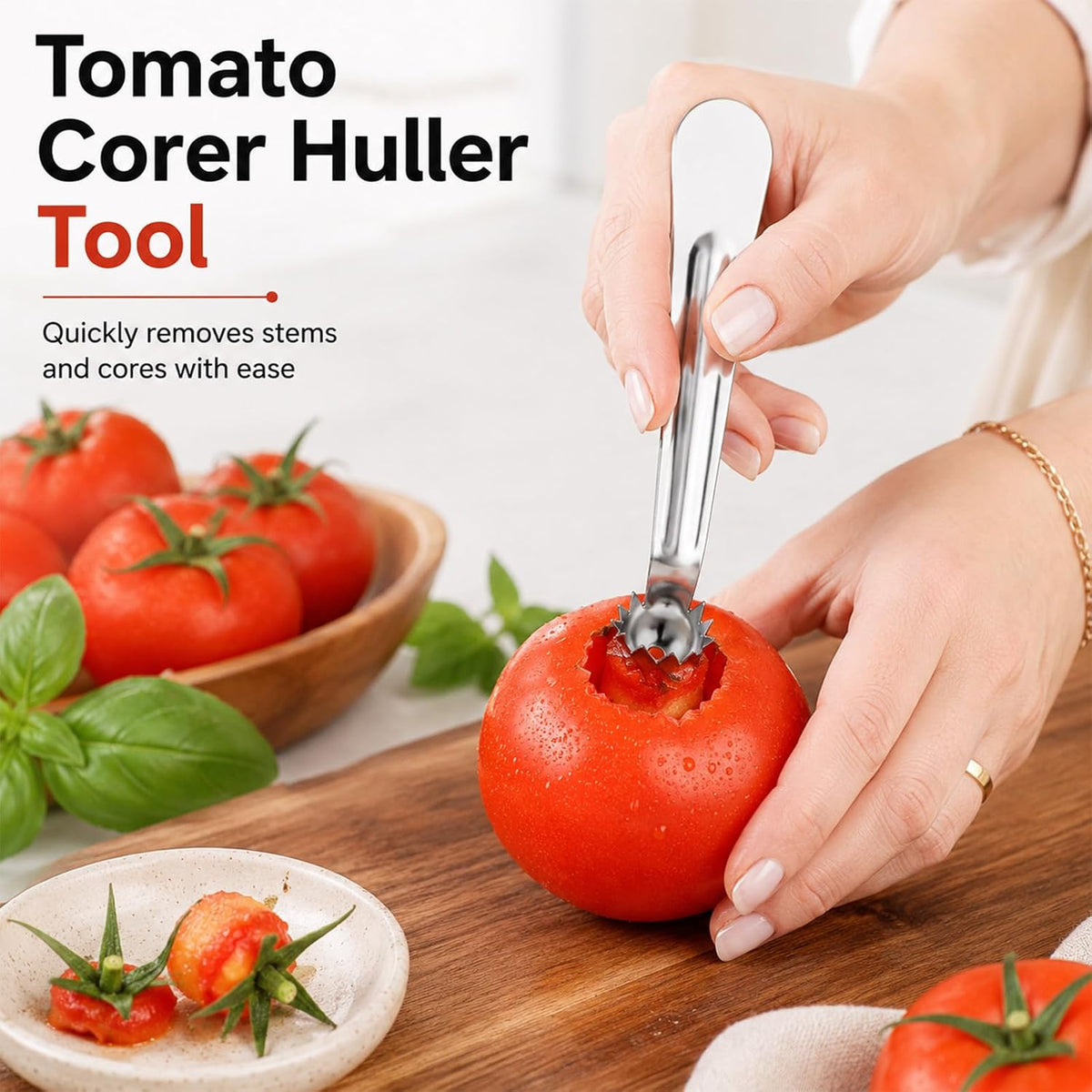 5 Pcs Tomato Stem Corer, Strawberry Huller Tool