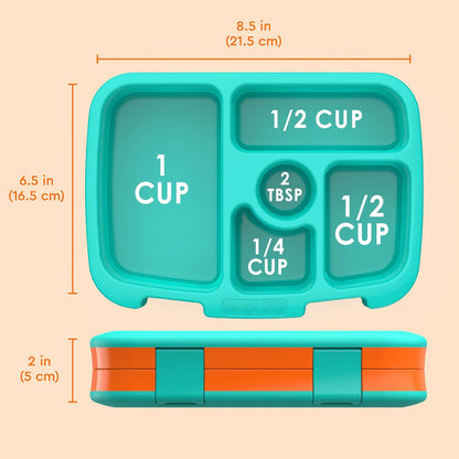 Bentgo Kids Bento-Style 5-Compartment Leak-Proof Lunch Box - Ideal Portion Sizes for Ages 3 to 7 - Durable, Drop-Proof, Dishwasher Safe, PFAS & BPA-Free & Made with Food-Safe Materials (Purple)