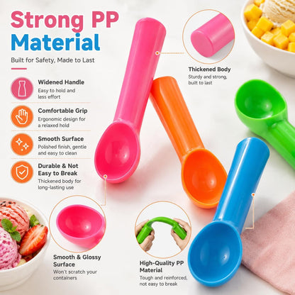 4 Pack Plastic Ice Cream Scoop, Small Fruit Baller for Watermelon