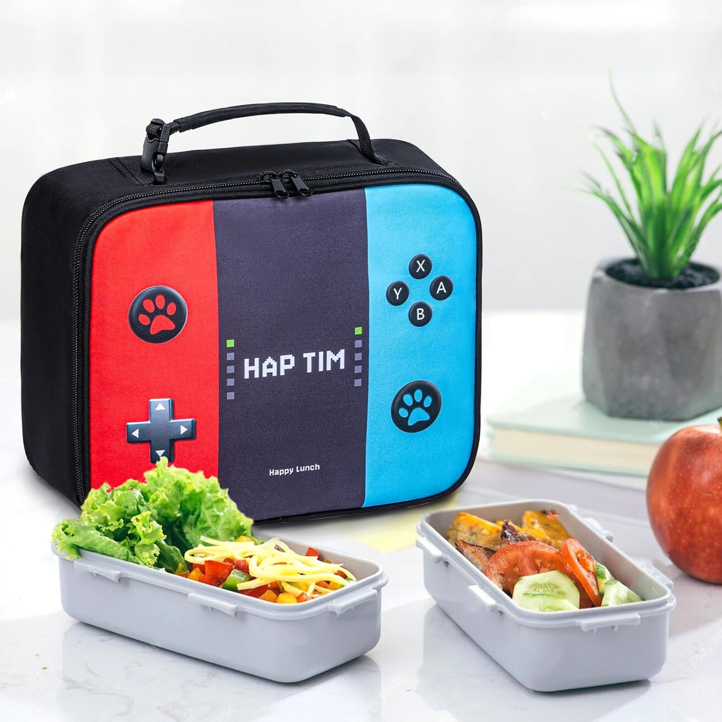 Hap Tim Kids Lunch Box for Girls Boys, Reusable Lunch Bag for Kids, Spacious Lunchbox, Insulated Lunchbag, Purple Unicorn(18654-PP)