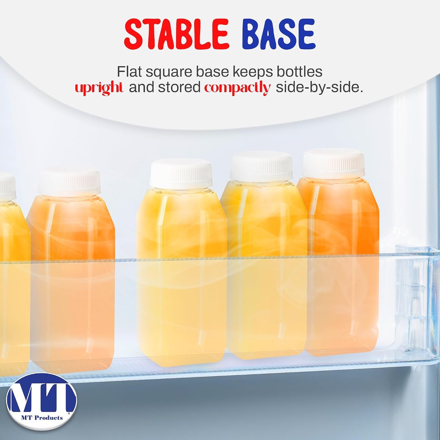 MT Products PET Plastic Juice Bottles 16 oz. - Clear Take-Out Containers (Pack of 12) - Made in USA