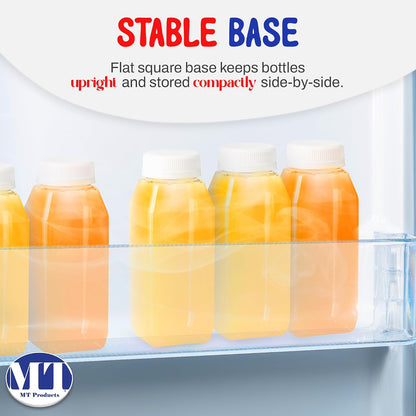 MT Products PET Plastic Juice Bottles 16 oz. - Clear Take-Out Containers (Pack of 12) - Made in USA